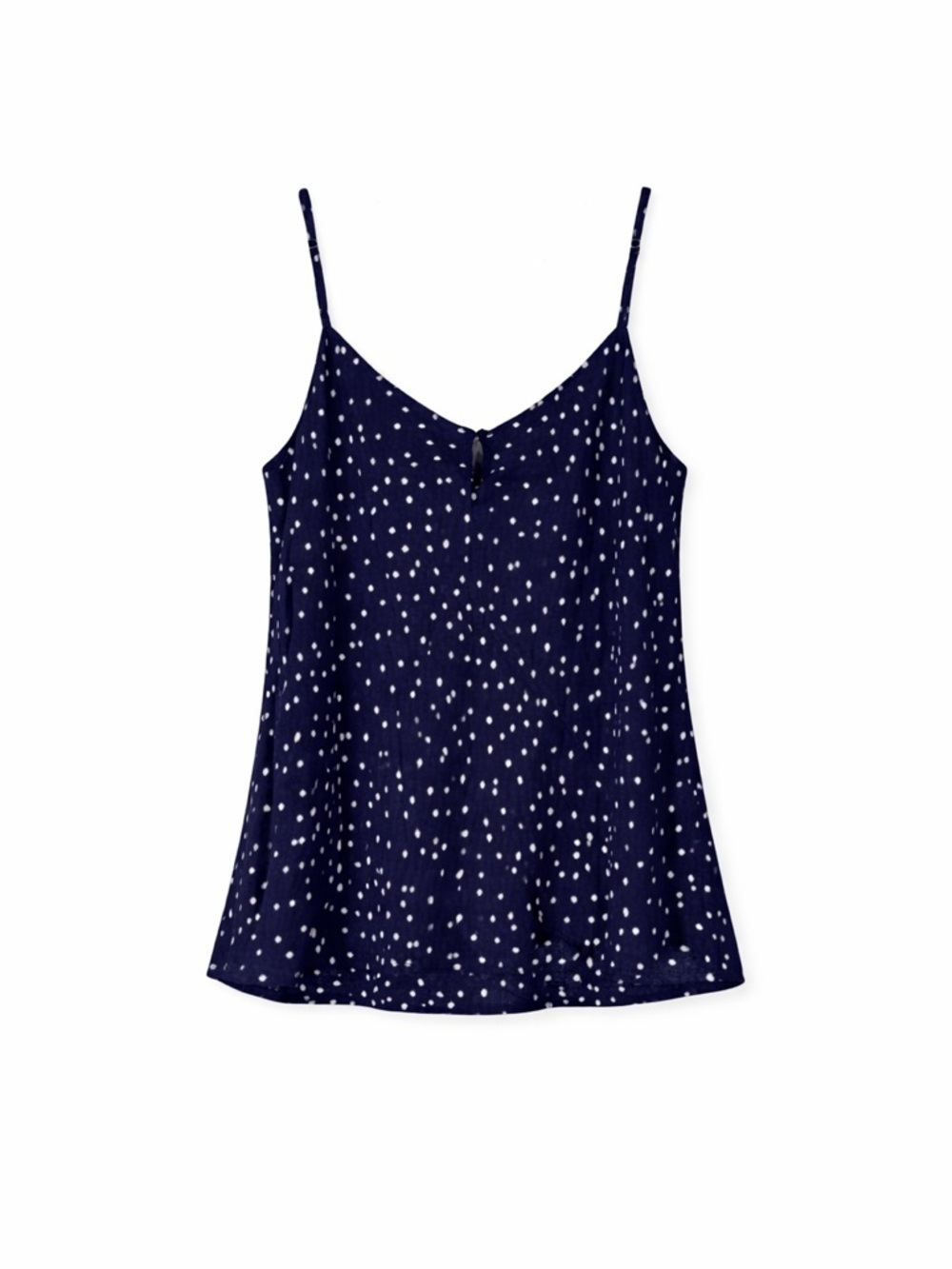 ELODIE Women’s Navy Polka Dot Spaghetti Strap Cami Top Size Small